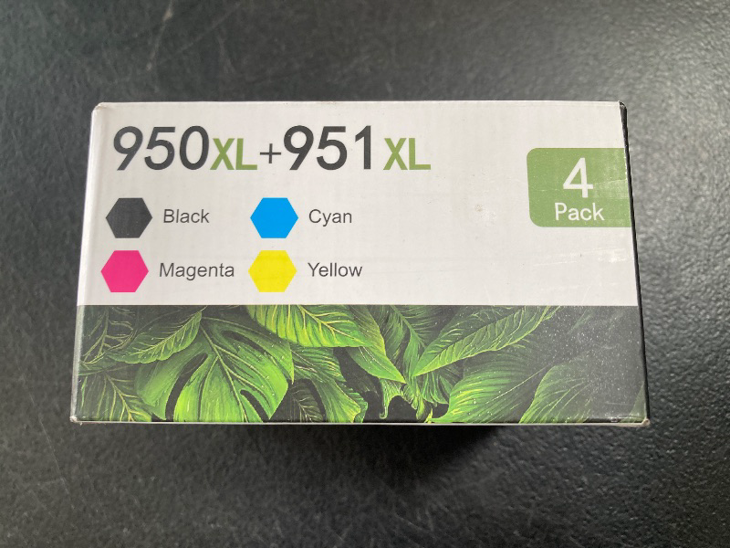 Photo 1 of 950XL and 951XL Ink Cartridges Combo Pack Replacement for HP Ink 950XL 951XL Combo Pack for Officejet Pro 8600 8610 8620 8100 Printers 4-Pack (Black/Cyan/Magenta/Yellow)