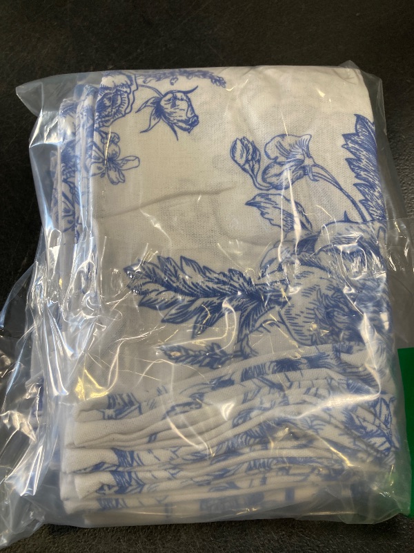 Photo 1 of VitalCozy Cloth Napkins 15 x 15 Inch Reusable Soft Fabric Napkins Washable Plants Floral Square Napkin Cotton Dinner Towel Decorative for Summer Fall Party(Blue White Flower,24 Pcs)