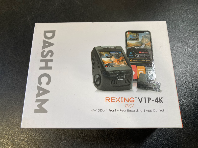 Photo 1 of Rexing V1P 4K Car Dash Cam 2.4" LCD 2160p Front + 1080p Rear Wi-Fi 170° Wide Angle Dual Channel with Rear Cam, G-Sensor, WDR, Loop Recording Mobile App Supercapacitor