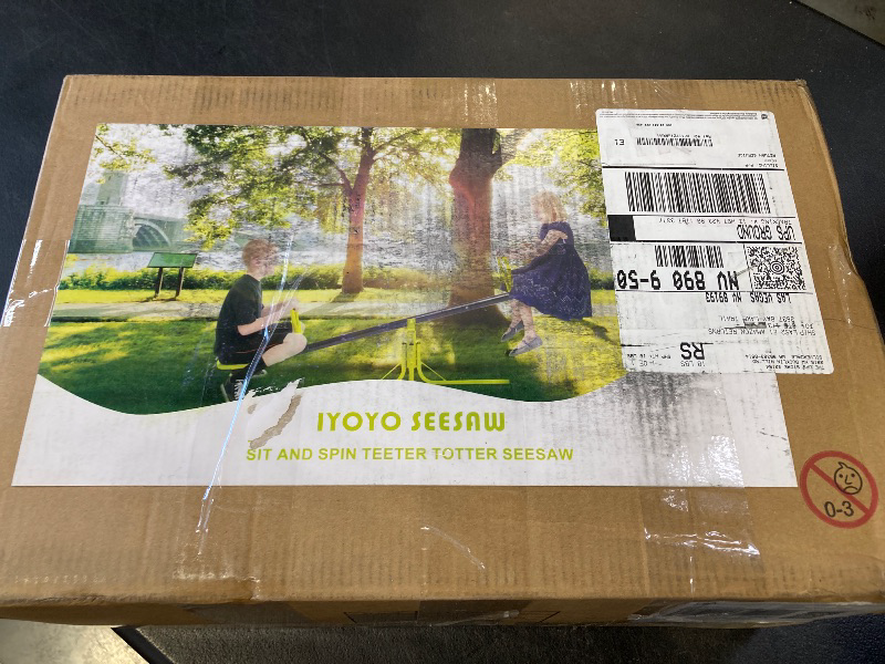 Photo 1 of Iyoyo Teeter Totter Seesaw for Kids Outdoor for Ages 4-8 Toddler Seesaw Sit and Spin Teeter Totter Outside Outdoor Toys Swiveling 360 Degrees Rotating for Children Age 3 4 5 6 7 8 (Light Green)