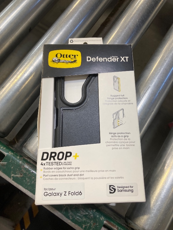 Photo 1 of OtterBox Galaxy Z Fold6 Defender Series XT Case - Black, screenless, Rugged Hinge Protection, Lanyard Attachment, PowerShare and Wireless Charging Compatible