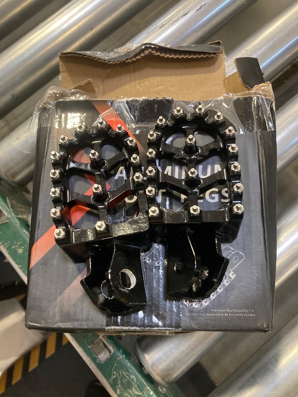 Photo 1 of JFG RACING Dirt Bike Foot Pegs with Springs,7075 Aluminum CNC Footpegs Pedals Rests for Surron Light Bee X and S/E Ride Pro SS/CRF150F CRF230F 03-19/X160/X260-Black
