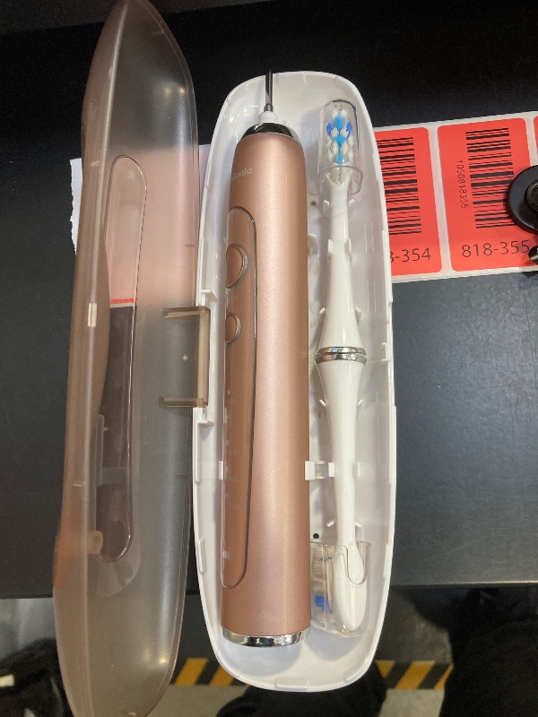 Photo 1 of Aquasonic Vibe Series PRO – Ultra-Whitening Electric Toothbrush – 5 Modes & Smart Timers – Premium Travel Case & 6 Proflex Brush Heads – ADA Accepted Toothbrush (Rose Gold)