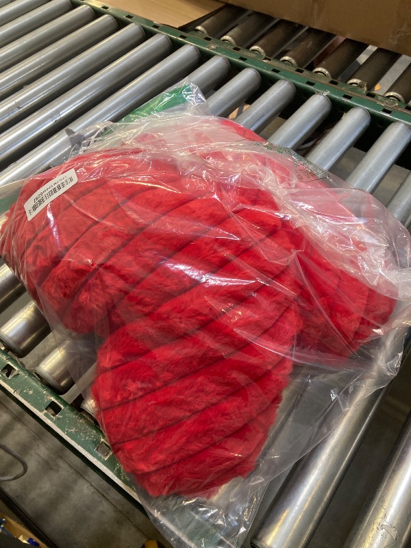 Photo 1 of AELS Heart Shaped Pillow, Set of 2, Heart Decorative Throw Pillows, Faux Fur Love Pillows 20 & 16 Inches, Cute Valentines Day Decorations, Wedding Decor, Living Room Bedroom Nursery Decor, Red