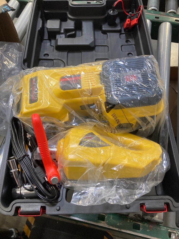 Photo 1 of Electric Hydraulic Car Floor Jack 5 Ton 12V w/Impact Wrench &Tire Inflator Pump
