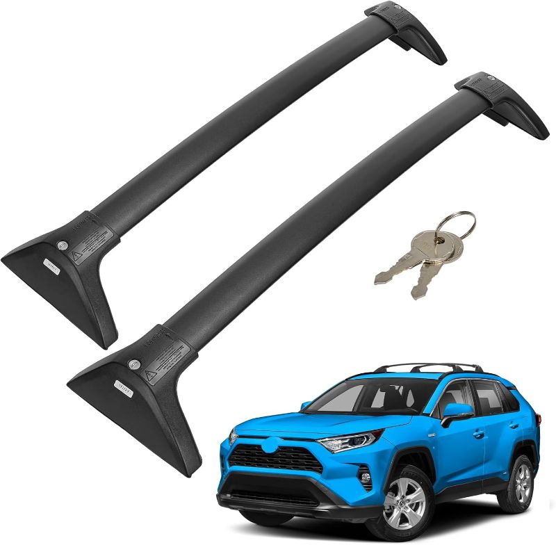 Photo 1 of JOYTUTUS Lockable Car Roof Rack Cross Bars, Compatible with Toyota RAV4 2019-2025 with Factory Side Rail (Not Fit Adventure/Hybrid Woodland Edition/TRD Off-Road/22-24 LE), Aluminum Crossbars
