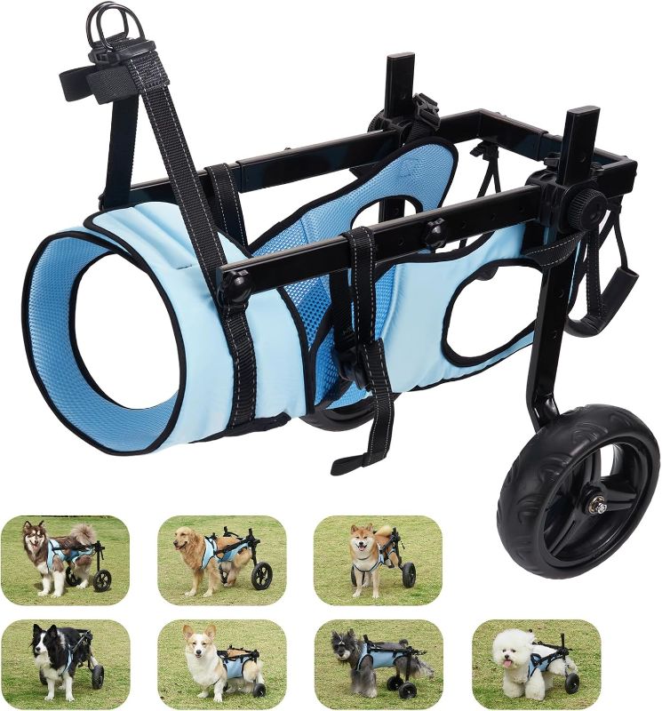 Photo 1 of Dog Wheelchair for Back Legs, Dog Wheelchair Cart, Doggy/cat Wheelchairs with Disabled Hind Legs Walking, Mobility Aids for Small Medium Pet Hind Limbs,Dogs Cart with Wheels,Light Weight,ML
