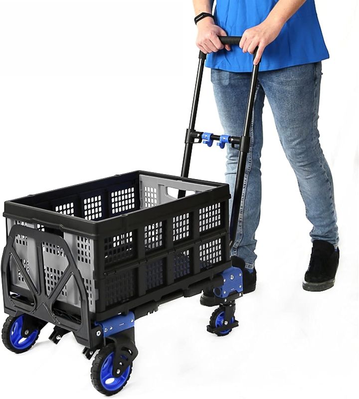 Photo 1 of Hand Truck Adjustable Trolley, Folding Truck Transporter, Multi-Purpose Dual-Purpose Vehicle Can Load 75kg/165ib (Color : Style2)