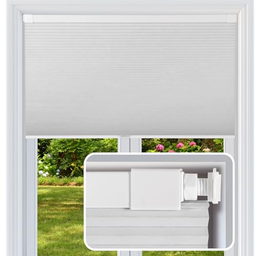 Photo 1 of FabuBlinds Cordless Cellular Shades, No Drill No Tools Honeycomb Window Blinds, Blackout Light Blocking Cellular Shades for Window, Thermal Insulation
