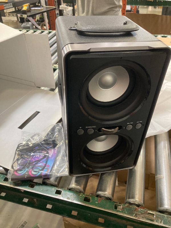 Photo 1 of Bluetooth Speaker, 200W(Peak) Loud Stereo with Deep Bass, 20H Playtime, TWS, 30W Fast Charging, Portable Handle, Wireless Large Boombox with LED Light for Party Outdoor Backyard Beach
