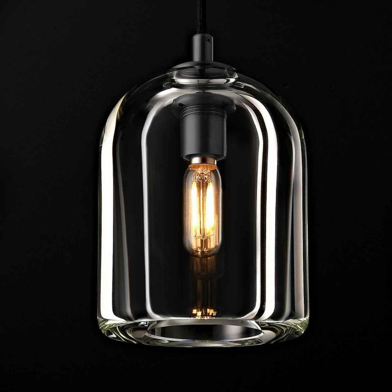 Photo 1 of Crystal Pendant Light for Kitchen Island Modern Pendant Light Fixtures Black Pendant Lighting,Indoor Pendant Lights Height-Adjustable,E12 Bulb Included
