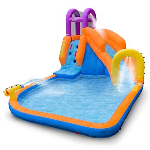 Photo 1 of Mega Tornado Twist Inflatable Water Slide for Kids - Water Park with Slides, Climbing Wall, Water Cannon and Splash Pool - Ages 5 and up - with Blower

