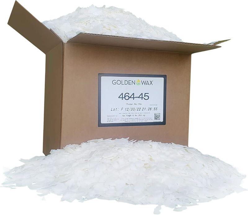 Photo 1 of Golden Brands 464 Soy Wax, 45 poundlb Box, Golden Wax 464 Natural Soy Wax Flakes for Candle Making and DIY Projects, All-Natural, Paraffin-Free Candle Making Supplies by Golden Wax
