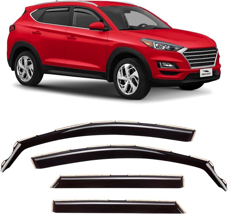 Photo 1 of Voron Glass in-Channel Extra Durable Rain Guards for Hyundai Tucson 2016-2021, Window Deflectors, Vent Window Visors, 4 Pieces - 200730
