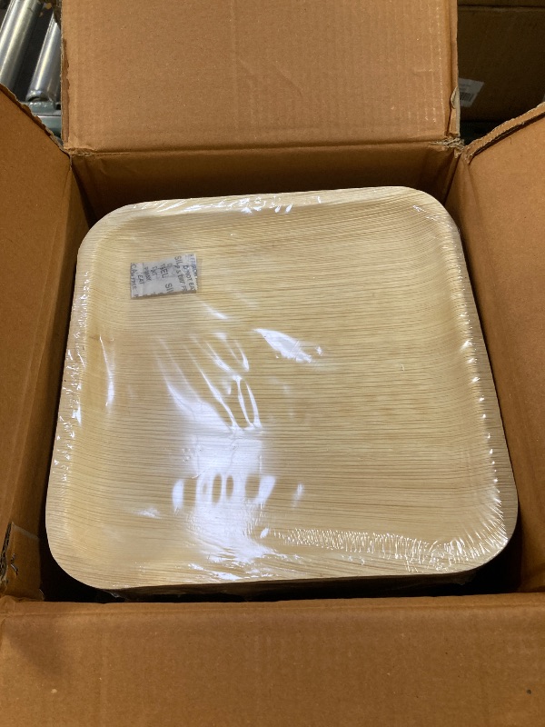 Photo 1 of ECO SOUL 100% Compostable 10 Inch Palm Leaf Square Plates 50 Counts | Heavy Duty Bamboo Disposable Party Plates | Eco-Friendly Biodegradable Plates
