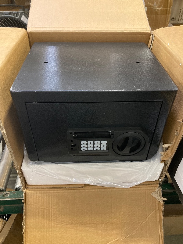 Photo 1 of 1.6 Cub Fire Proof Safe for Home Documents, Anti-Theft Digital Security Box with Electronic Keypad Lock and Spare Key, Small Safes for Home Use Fire and Water proof for Money Jewelry Valuables
