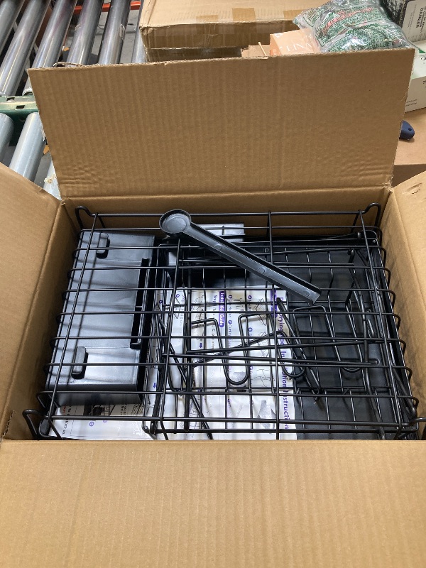 Photo 1 of 7 code Large Dish Drying Rack for Kitchen Counter, Detachable Large Capacity Dish Drainer Organizer, 2-Tier Dish Racks with Utensil Holder, Black