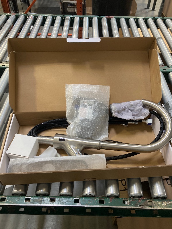 Photo 1 of Pull Down Touchless Single Handle Kitchen Faucet with MotionSense Brushed Nickel Brushed
