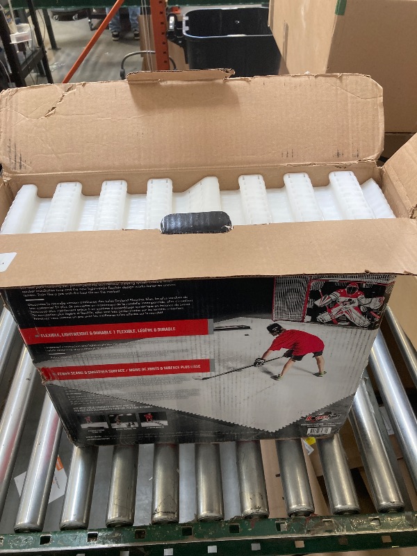 Photo 1 of HockeyShot Revolution Synthetic Ice Tiles 10 Pack, 18x18, White - Skate-Able Hockey Tiles for All Ages, Build Your Own Year-Round Hockey Training Surface, Durable, Easy Install, Made in Canada.