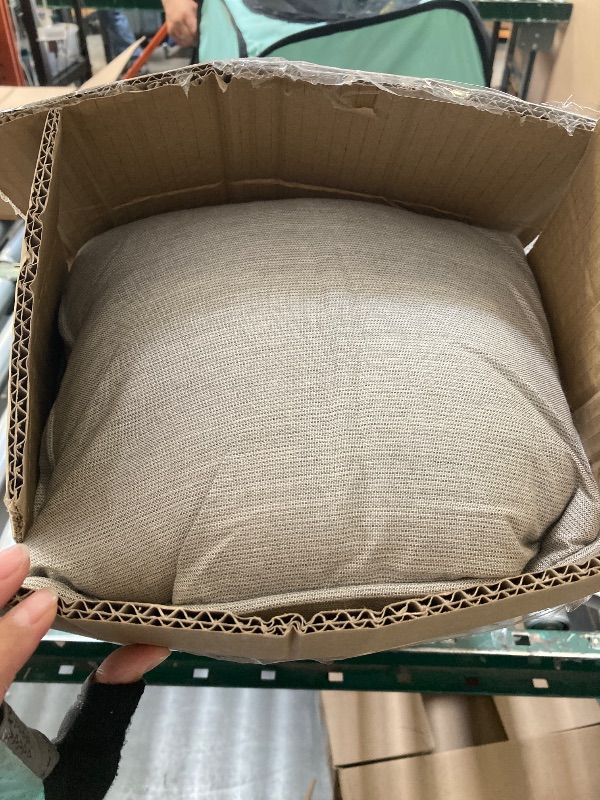 Photo 1 of Sunbrella Decorative Outdoor Water Repellent Throw Pillows with Inserts, Set of 4, 20" x12" Pillows for Patio, Backyard, Bed, Couch, and Patio Furniture, Specrtum Pebble
