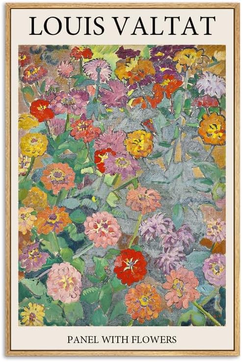 Photo 1 of LARAGE Louis Valtat Framed Canvas Wall Art,Panel with Flowers Wall Decor,Classical Flower Painting Canvas Prints Decoration for Gallery Living Room,Bed Room,Office-16x24IN Natural Framed
