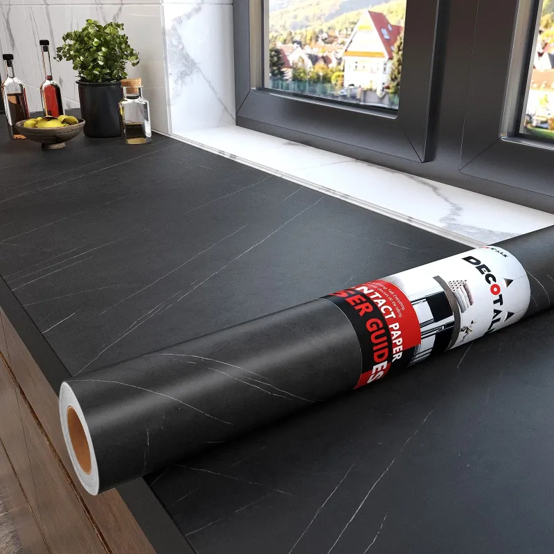 Photo 1 of Decotalk 30"x120" Black Marble Contact Paper for Countertops Waterproof Marble
