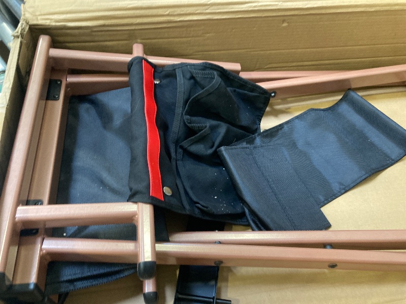Photo 1 of 30" Height Tall Directors Chair Folding Makeup Chair, with Replacement Cover Canvas, Portable Footrest, Support 250 lbs, Aluminum Makeup Artist Chair for Artist Barber- Rose Gold
