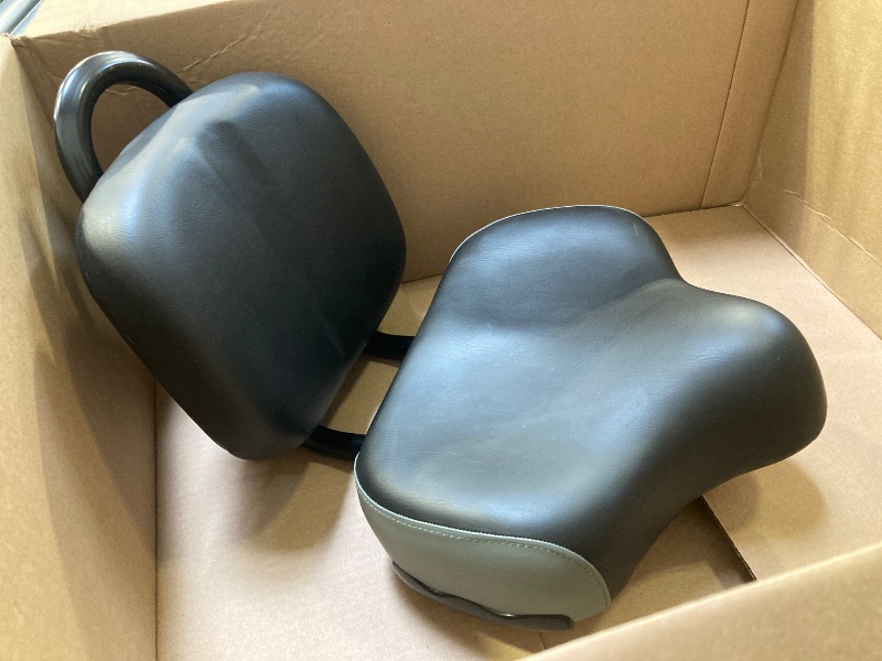Photo 1 of Bicycle Seat,Comfortable Tricycle Bike Saddle Seat Rest,Extra Wide Bike Seat With Backrest,Universal Bicycle Wide Cushion Soft Bike Seat Pad Replacement For Exercise Bikes Electric Bikes Mountain Bike
