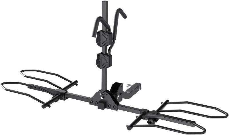Photo 1 of TANX Bike Racks for Ebikes,Fat Tire Bike Rack for Tow Hitch 2-Bike 160 lbs Capacity,Hitch Bike Rack for Heavy E Bike, Wobble Free Smart Tilting Folding Bicycle Car Racks for Standard, 2 inch Receiver
