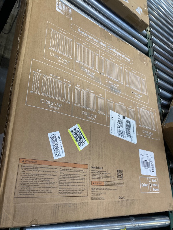 Photo 1 of Mom's Choice-GROWNSY Baby Gate for Stairs, 29.5"-48.4" Pressure Mounted Baby Gate for Top of Stair&Doorway with V-Shaped Rods, Anti-Trip Pedal, Extra Wide Stairs Dog Gate Easy Install w/Red Reminder