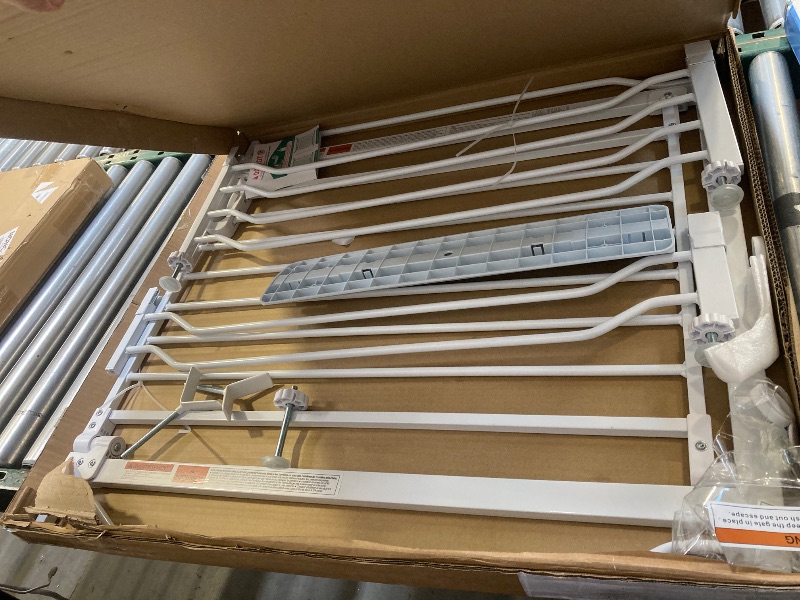 Photo 1 of Mom's Choice-GROWNSY Baby Gate for Stairs, 29.5"-48.4" Pressure Mounted Baby Gate for Top of Stair&Doorway with V-Shaped Rods, Anti-Trip Pedal, Extra Wide Stairs Dog Gate Easy Install w/Red Reminder