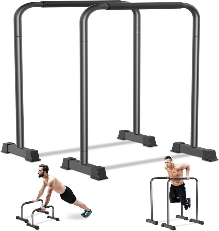 Photo 1 of Dip Bar, 2-in-1 Adjustable Dip Stand Station for Home Workout, Heavy Duty Parallel Bars Workout Equipment for Strength Training
