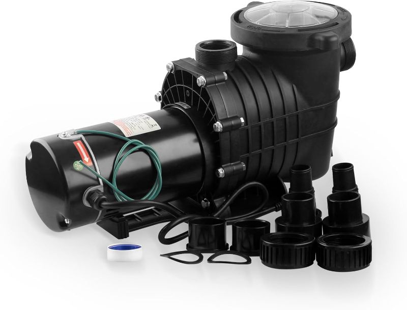 Photo 1 of Swimming Pool Pump 2.0 HP 6498GPH, High-Self Primming Energy Saving voltage 120V Pumps, for Above Ground Pools, with Strainer Basket (2.0HP HBP1500)
