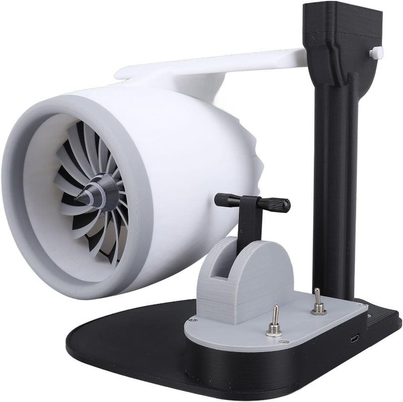 Photo 1 of Zunate 2 in 1 Creative Turbo Desktop Fan, Turbofan Engine Shape Creative Fan with Humidifier and Tail Lights, 3D Printing Desktop Decoration Gift Adjustable Speed Push Rod Equipped (Red)
