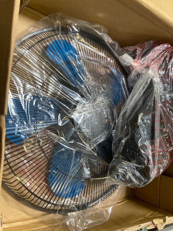 Photo 1 of 18 Inch Wall Mount Fan with Remote High Velocity Wall-Mounted Fans, 3-speed Wall Oscillating Quiet Fan with 18" Blades Adjustable Tilt and Timing for Bedroom Gym Office Warehouse Garage
