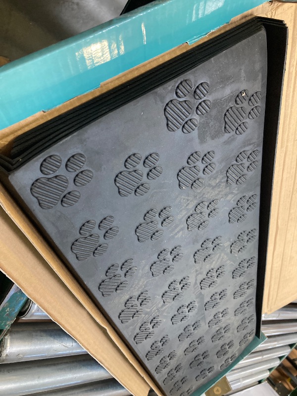 Photo 1 of Rubber Stair Treads - 30" x 10", 6 Pack, Black, Non-Slip, Indoor & Outdoor
