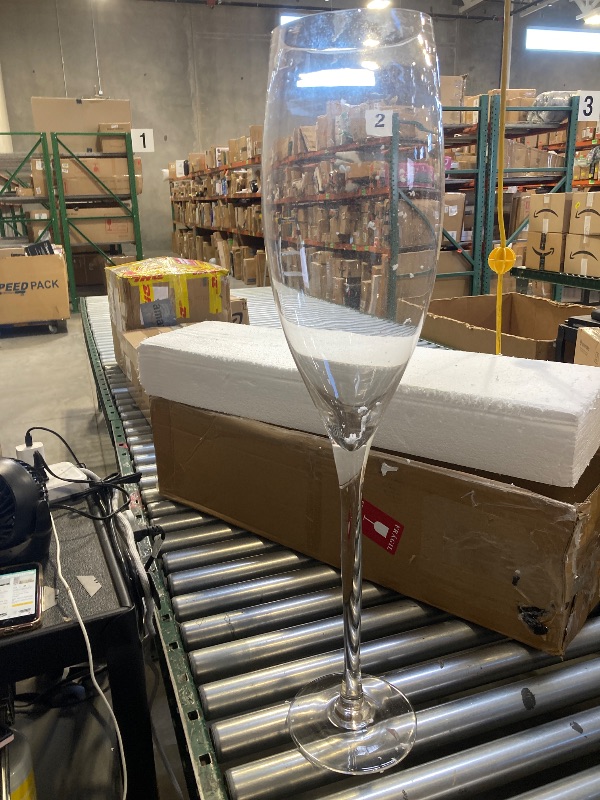 Photo 1 of Worlds Largest Giant Wine Glass - Huge 32 Inches, 3.7 Gallons, Mega Pint, Huge Stemware, Clear Decorative Hand Blown Glassware, Large Novelty Stemware/Champagne Magnum Chiller, Oversized XL Goblet