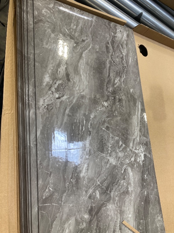 Photo 1 of 10pcs Marble Peel and Stick Waterproof Wall Panels,Heat-Resistant Backsplash Tile, 23.6"x11.8" PVC Foam Wall Sticker for Kitchen,Living Rooms, Bedrooms TV Walls,Grey (Not Real Tile 19.4Sq. Ft.)
