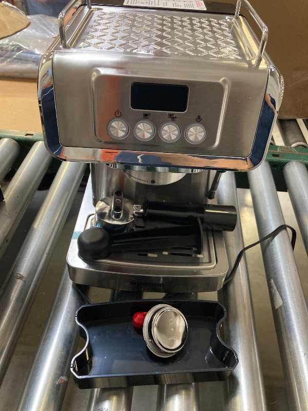 Photo 1 of SHARDOR Espresso Machine 20 Bar with Milk Frother Steam Wand, Professional Latte & Cappuccino Maker for Home, 60 Oz Water Tank, Temperature Display, Stainless Steel, 1350W