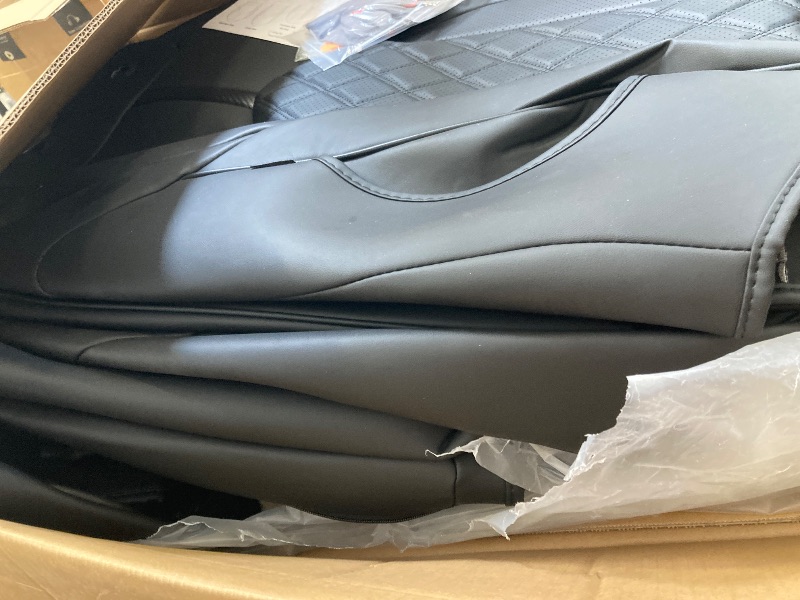 Photo 1 of Car Seat Covers Full Set for Toyota Grand Highlander 2024-2025, Waterproof Nappa Leather Car Seat Cover with Headrests, Anti-Slip & Comfortable Car Seat Protector&Accessories(Black Blue)
