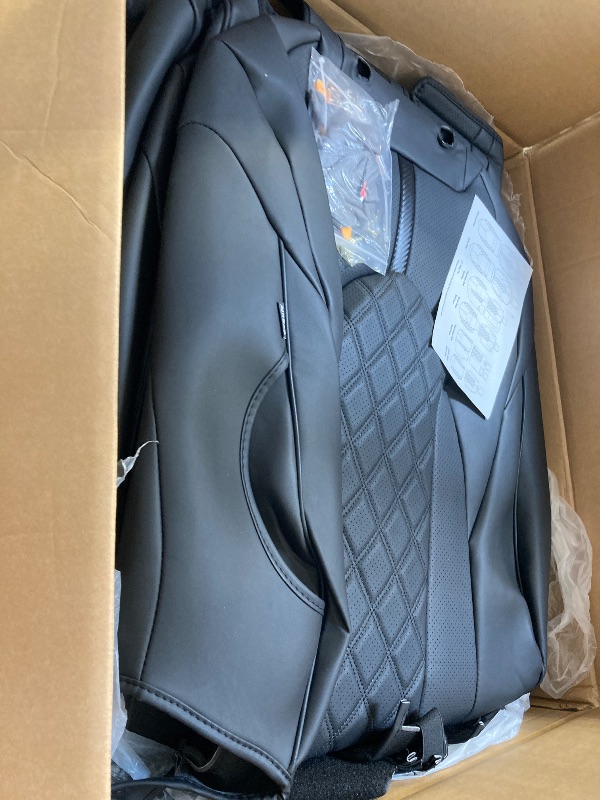 Photo 1 of Car Seat Covers Full Set for Toyota Grand Highlander 2024-2025, Waterproof Nappa Leather Car Seat Cover with Headrests, Anti-Slip & Comfortable Car Seat Protector&Accessories(Black Blue)
