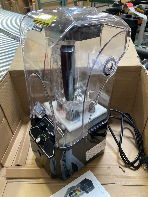 Photo 1 of WantJoin Professional Commercial Blender With Shield Quiet Sound Enclosure 2200W Industries Strong and Quiet Professional-Grade Power, Self-Cleaning, Black
