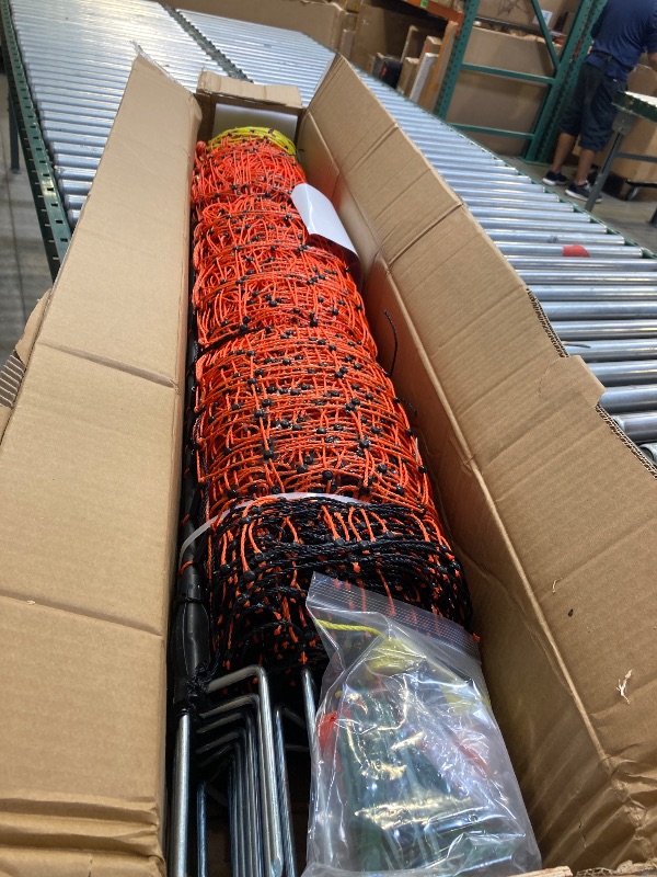Photo 1 of Electric Fence Netting, 48" x 164' Electric Chicken Fence with 16 Posts 2 Spikes, Portable Electric Poultry Netting for Chicken, Duck and Goat, Anti-Predator Electric Fencing in Farms, Ranches
