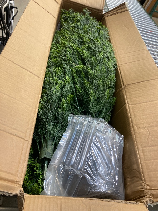 Photo 1 of 5FT Artificial Cedar Topiary Trees, 2 Pack UV Resistant Outdoor Indoor Faux Evergreen Shrubs, Potted Fake Cypress Plants for Front Porch Home Office Decor
