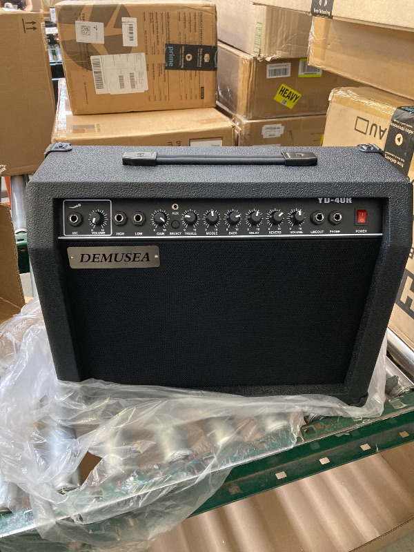 Photo 1 of 40W Electric Guitar Amp Black Amplifier 6.5'' Speacker 110-240V Voltage Mic 3.5mm Aux High Low 6.35mm resistance Gain Treble Middle Bass Delay Reverb Clean Distortion Practice Small Portable
