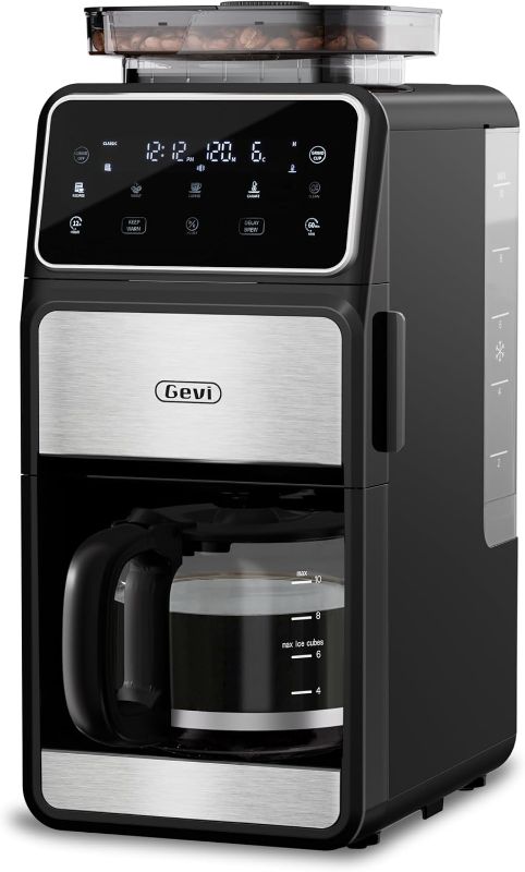 Photo 1 of Gevi 10 Cup Drip Coffee Maker with Built-in Grinder, Grind ? Brew Burr Combo Coffee Machine with Touch Screen, Programmable, 4-Hour Warm Plate, Permanent Filter, Coffee Carafe
