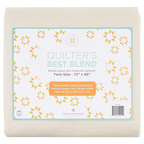 Photo 1 of Quilt Batting Twin Size 72 X 96 | 80/60 Warm Cotton Poly Filling with Quilt Pattern Included | Medium Weight Batting Roll White NOT5390 Twin Batting
