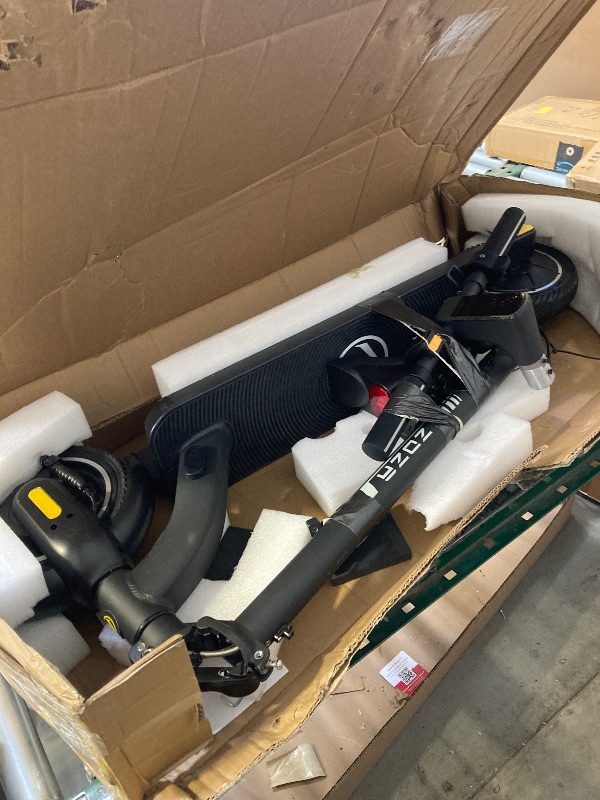Photo 1 of BACK OF BIKE IS DAMAGED. ITEM IS MISSING SCREWS FOR FFRONT HANDLE BAR-------------------------------------------------------------------------Electric Scooter ZD01,500W Peak Motor & 19MPH Electric Scooter Adults, 12-15 Mi RangeElectric Kick Scooters, 8.5"