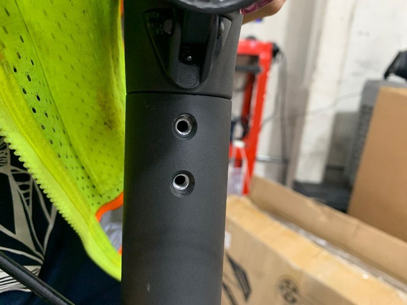 Photo 1 of BACK OF BIKE IS DAMAGED. ITEM IS MISSING SCREWS FOR FFRONT HANDLE BAR-------------------------------------------------------------------------Electric Scooter ZD01,500W Peak Motor & 19MPH Electric Scooter Adults, 12-15 Mi RangeElectric Kick Scooters, 8.5"