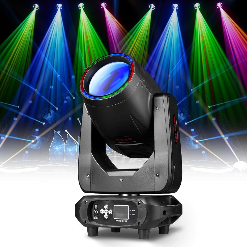 Photo 1 of Moving Head DJ Lights 300W 10R Stage Lighting 14 Gobos 13 Colors 16CH DMX Light, Sound-Active for Party KTV Wedding Disco Events DJ Lighting
